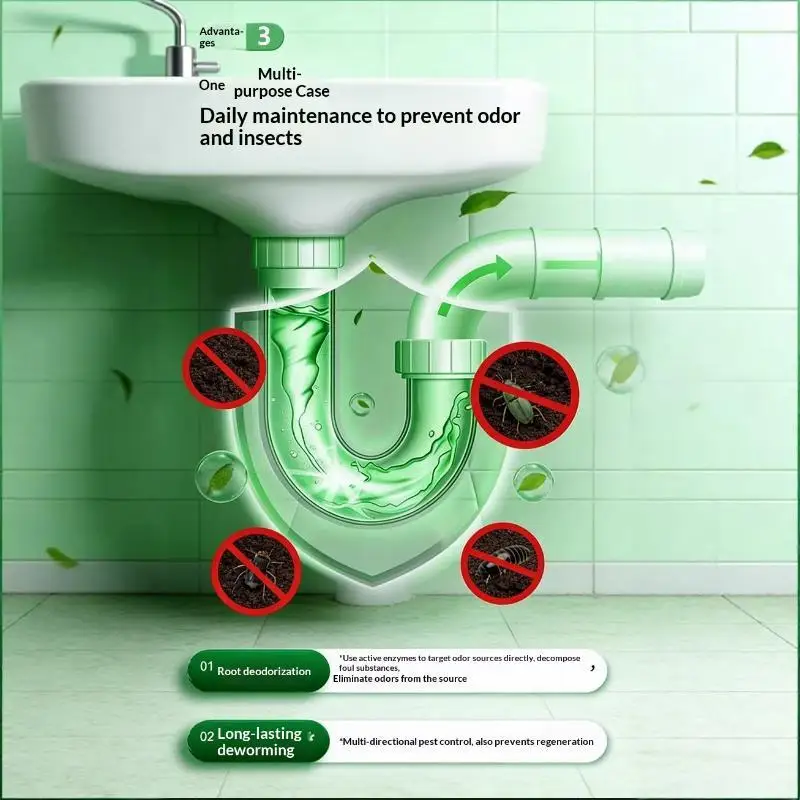 Sewer Odor Remover Gel 30/50Pcs Scented Long-Lasting Deodorizer for Kitchen Bathroom Sinks Drains