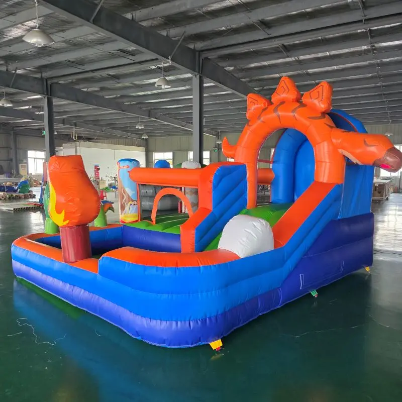 Inflatable bounce house with Slide, Trampoline House Inflatable Bounce House with pool Combo including a blower for free