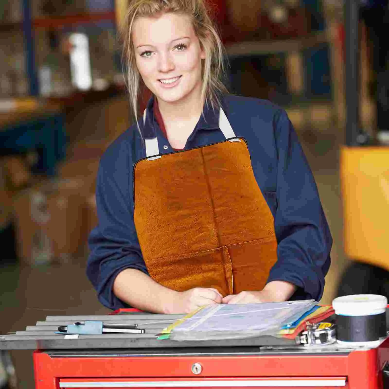 Tablier gril outils travail de soudage vêtements à ongles vêtements de protection peau de vache bavoir électrique