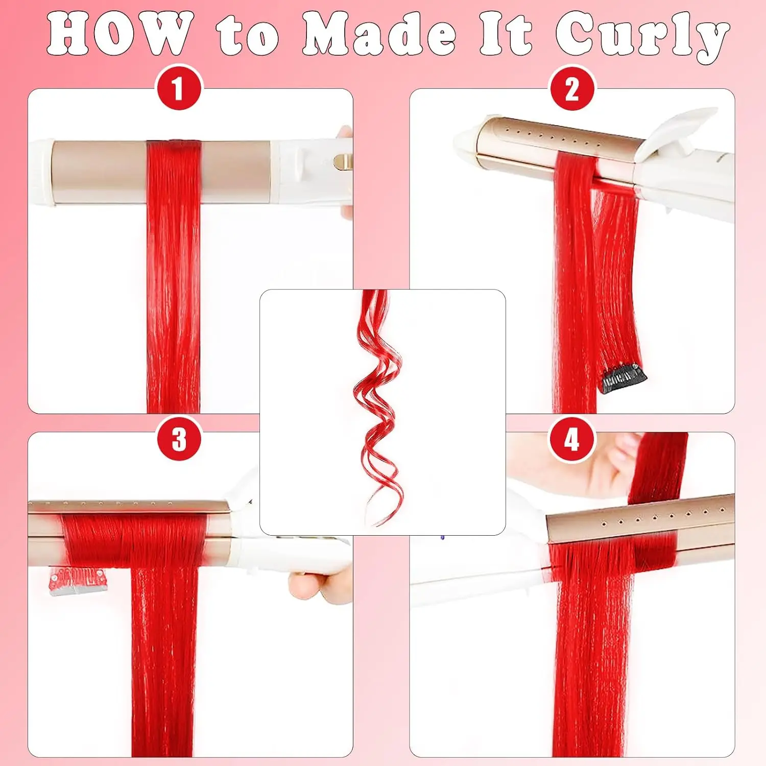 6/12 قطعة مشبك وصلات الشعر، 22 بوصة وصلات شعر ملونة يسلط الضوء على قطع الشعر الاصطناعية الطويلة المستقيمة للفتيات Cospla #6