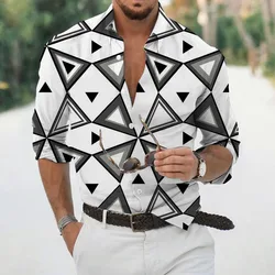 2024 men's shirt Hawaiian style long-sleeved ethnic style advanced 3D printing men's casual shirt XS-6XL