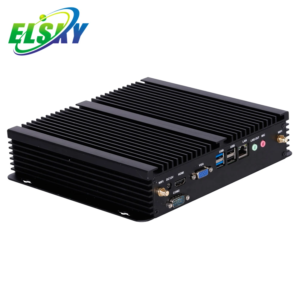 ELSKY I9 Mini Pc IPC6000 Linux X86 Ubuntu OS كمبيوتر صناعي مع اللوحة الأم 8th Gen رباعية النواة 1.8 جيجا هرتز I7-8550U/8650U