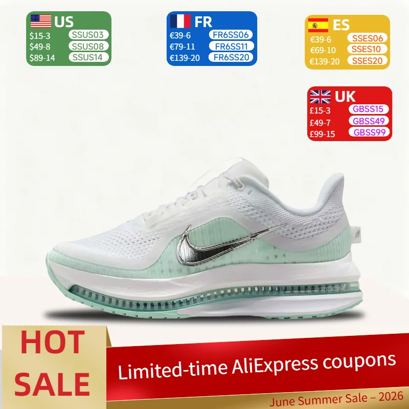 Nike Pegasus Premium Fashion Anti-Slip Soft Rebound Wear-resistant Low-top Running Shoes - Women's - White and Green HQ2593-103