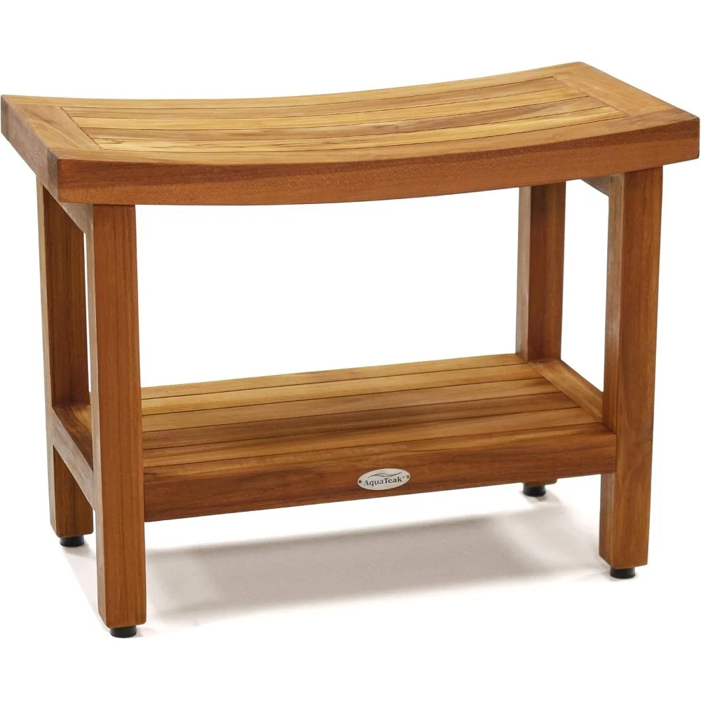 Patented 24" Sumba Teak Shower Bench with Shelf