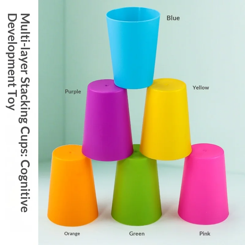 Игрушки Монтессори, мини-стак, игра с чашкой, игра с карточкой, образовательное интеллектуальное просветление, познание цвета, логическое обучение детей