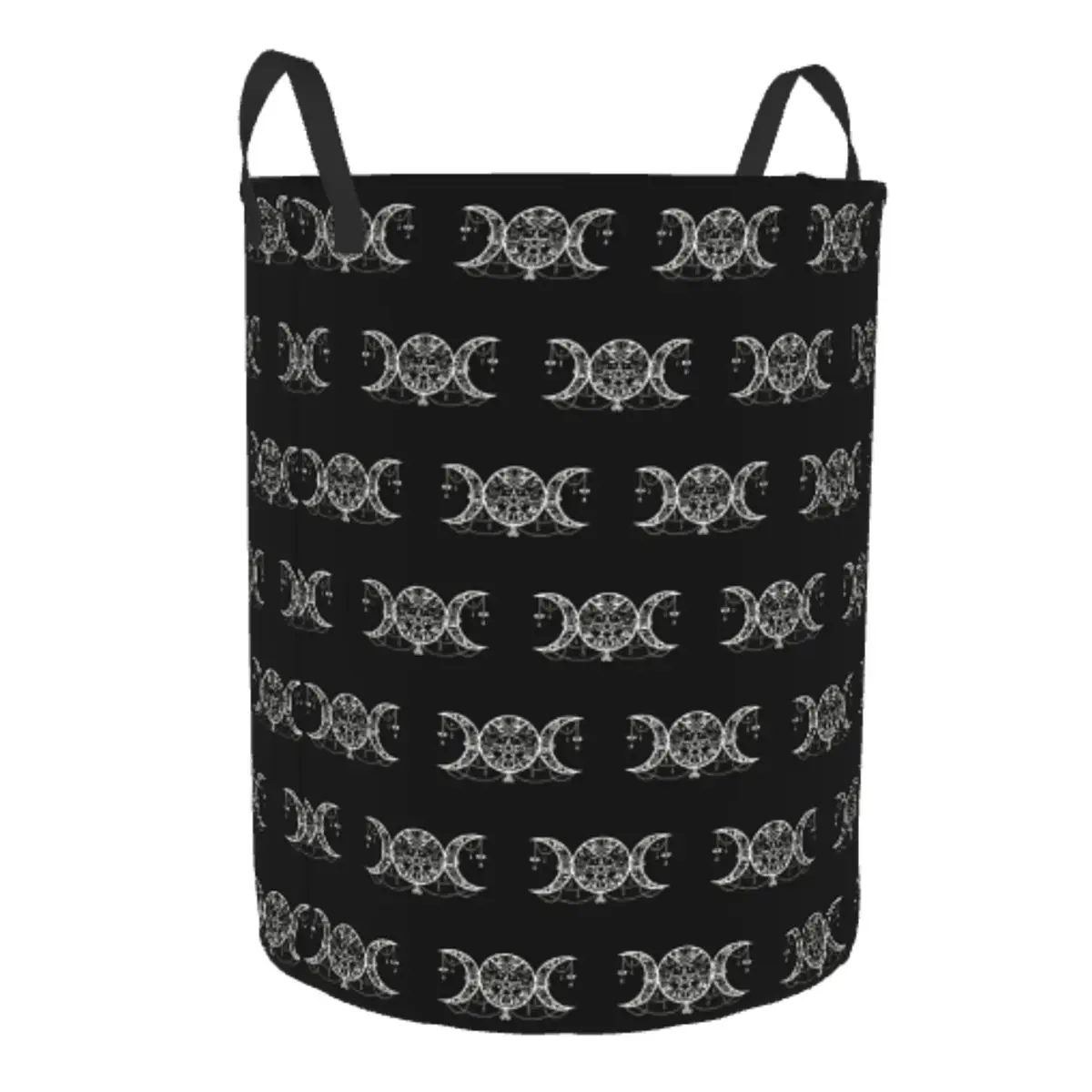 Custom Triple Moon Goddess Laundry Basket Foldable Large Clothing Storage Bin Pentagram Pagan Wiccan Baby Hamper