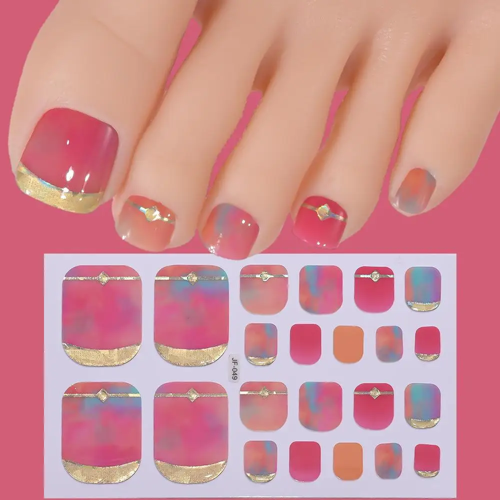 جديد 22 نصائح بريق لامع الخبز الحرة تو مسمار ملصقا غطاء كامل الذهب احباط مقاوم للماء القدم ملصق مانيكير الفن DIY بها بنفسك الديكور #4