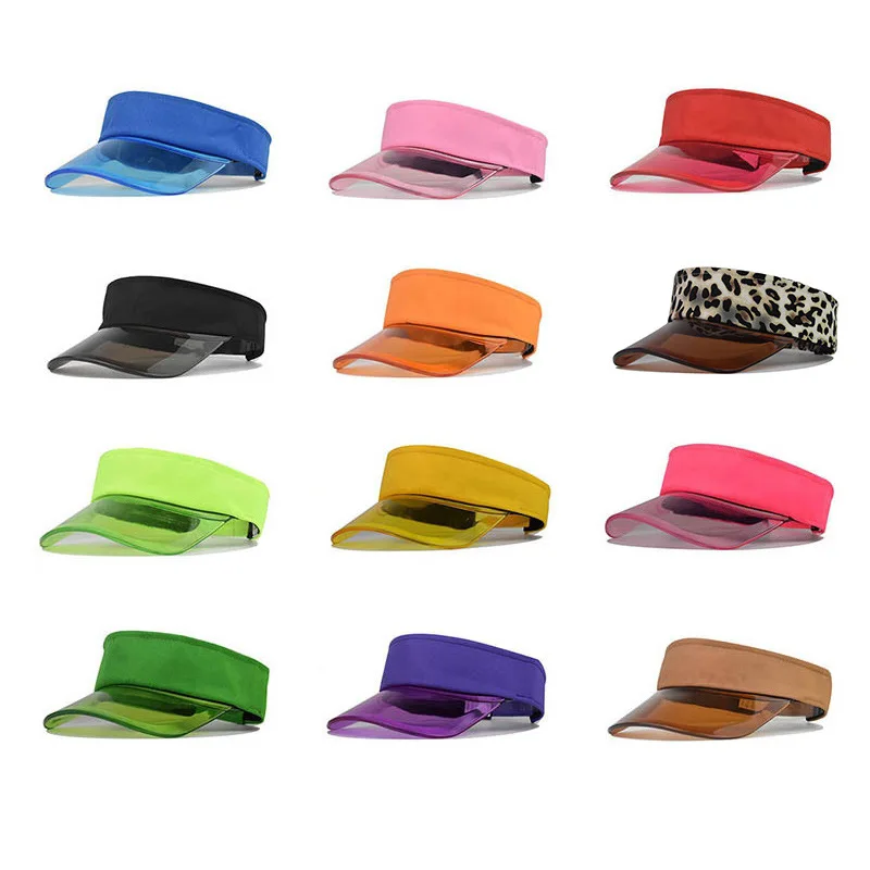 

Men's Women's Summer Sun Visor Hats Empty Top Sun Protection UV Transparent Visors Cap High Quality