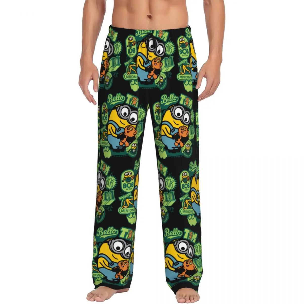 Custom Men's Minions The Rise Of Gru Pajama Pants Printed Sleep Sleepwear Bottoms with Pockets