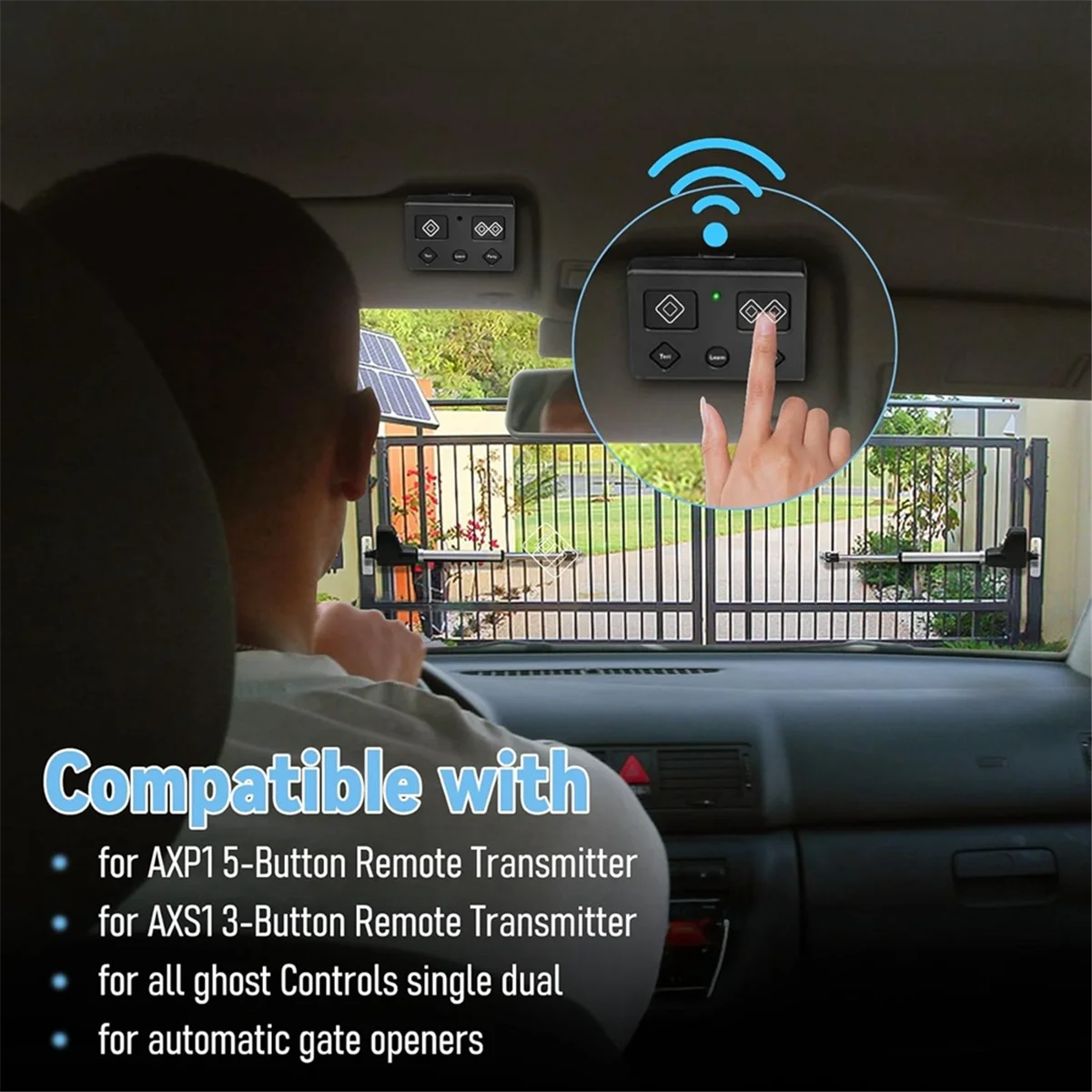 AA98 Upgrade AXP1/AXS1 Remote Transmitter Replacement for 5Button Remote Transmitter for Automatic Gate Opener