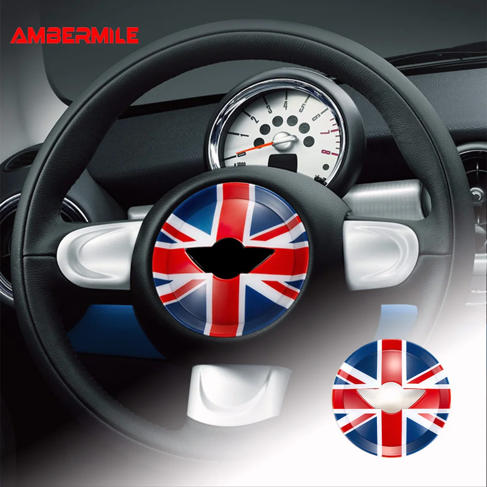 

for MINI COOPER S R50 R52 R53 R55 R56 R57 R58 R59 R60 R61 Countryman Car Steering Wheel Cover ABS Center Sticker Accessories