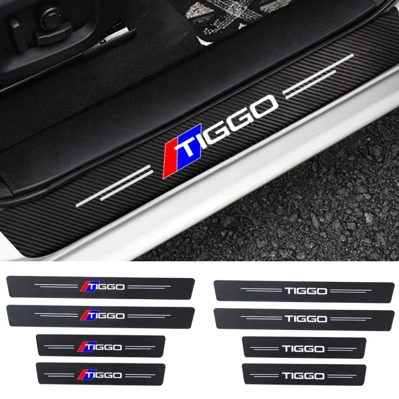 Car Door Sill Protector Rear Trunk Bumper Threshold Anti-Scratch Stickers for CHERY Tiggo Badge 2 3 5 7 8 3X 5X Accessories