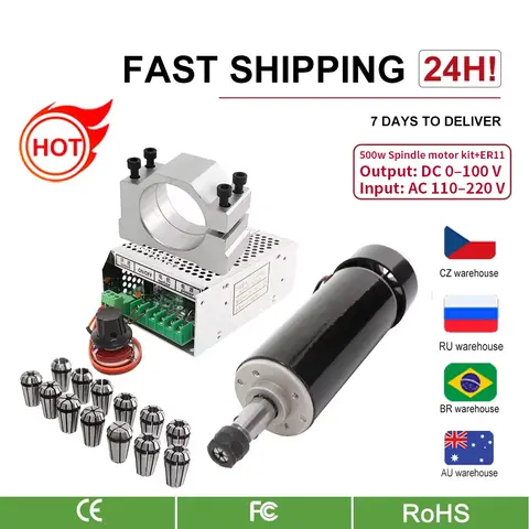 500W Air Cooled CNC Spindle Motor with Power Supply HANPOSE