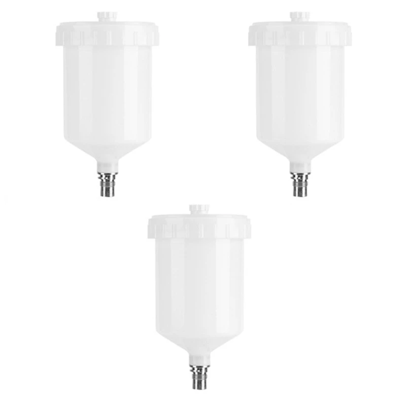 

3 Pcs 600Ml Plastic Hvlp Paint Cup Pot For Sata Sprayer Cup Connector Jet Paint Sprayer Easy To Use