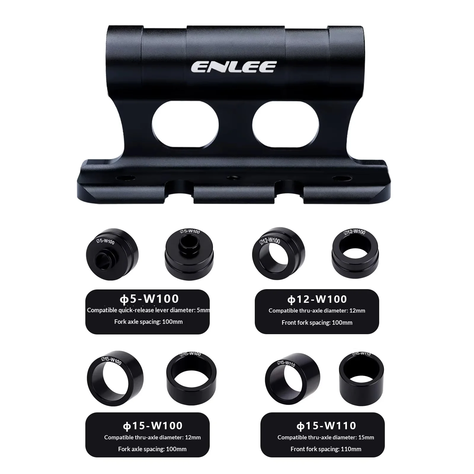 Enlee Bicycle Car Roof Rack Quick Release Thru Axle Fork Holder Rear Wheel Fixing Bracket for Bike Vehicle Transport Outdoor view 3