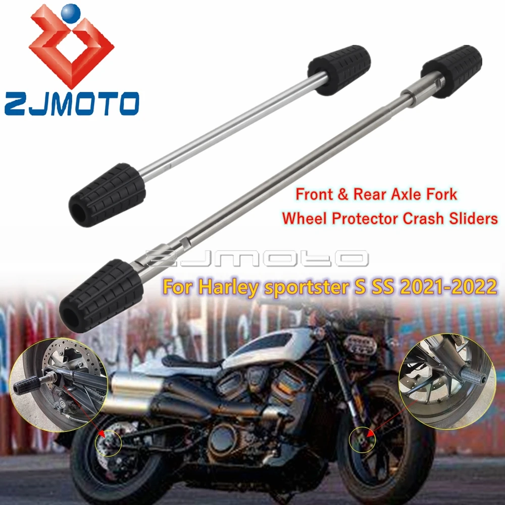 

Motorcycle Accessories Front Rear Axle Fork Sliders Anti Crash Guard Bar Wheel Protector For Harley sportster S SS 2021-2023