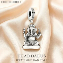 Ganesh Elephant Lucky Charm Pendants 925 Sterling Silver Fine Jewelry Making Amulet For Women Men
