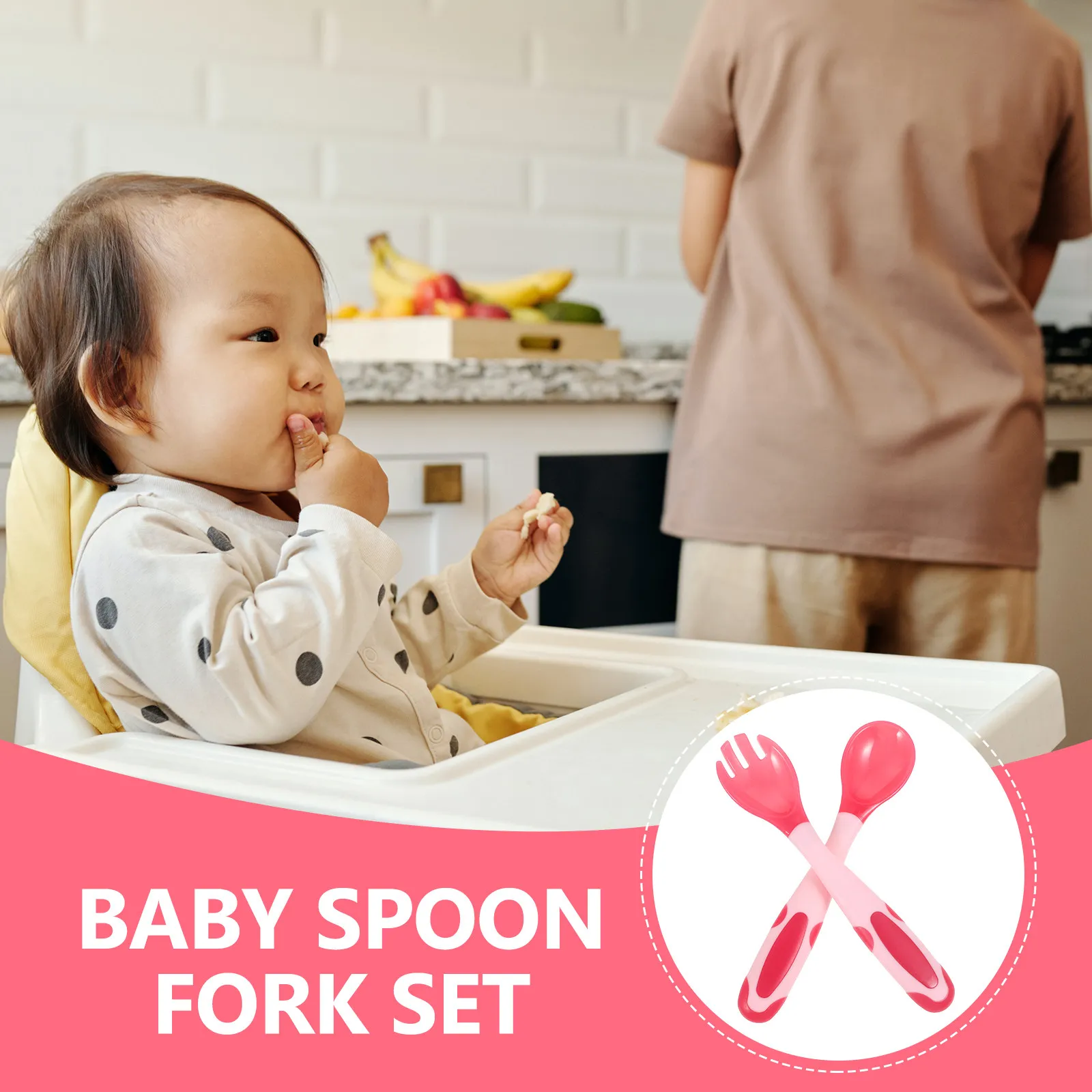 Bendable Toddler Spoon and Fork Set – BPA-Free Safe Training Cutlery for Self-Feeding, Portable Lightweight Baby Flatware