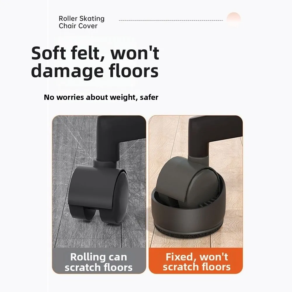 

5Pcs Floor Protector Office Chair Wheel Universal Anti-skid Furniture Wheel Caster Silicone Prevents Scratches