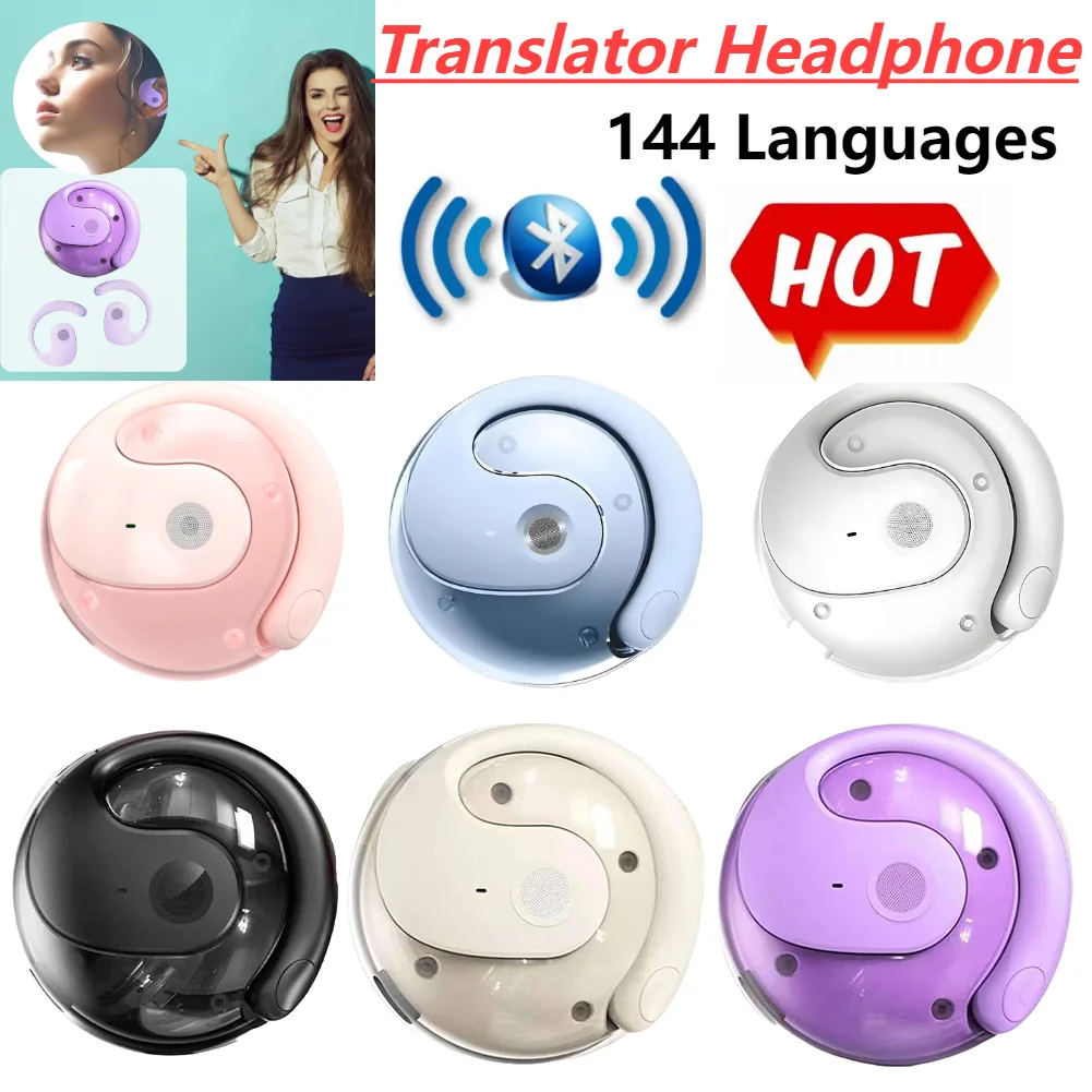 Real Time Language Translation Earbuds Wireless Open-Ear Headphones 144 Languages Bluetooth Language Translator for Travelers