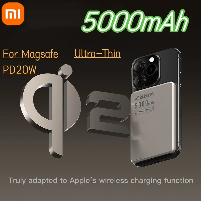 Xiaomi 5000mAh Magnetic Wireless Power Bank PD20W Ultra Thin Fast Charging Powerbank for Magsafe for iPhone/Samsung/Huawei