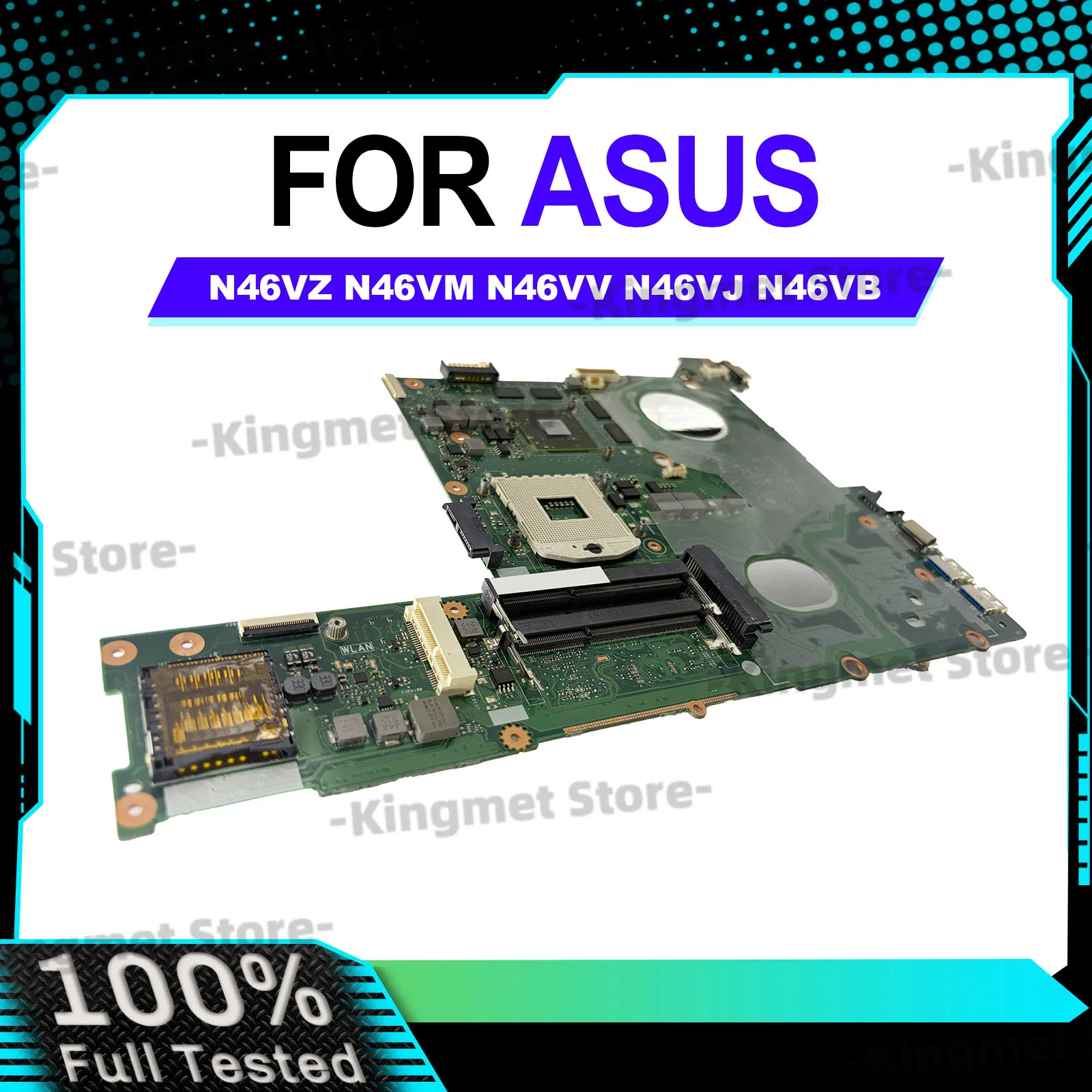 Placa-mãe para laptop N46VZ para ASUS N46VV N46V N46VZ N46VB N46VJ N46VM em estoque, 100% testada, envio rápido
