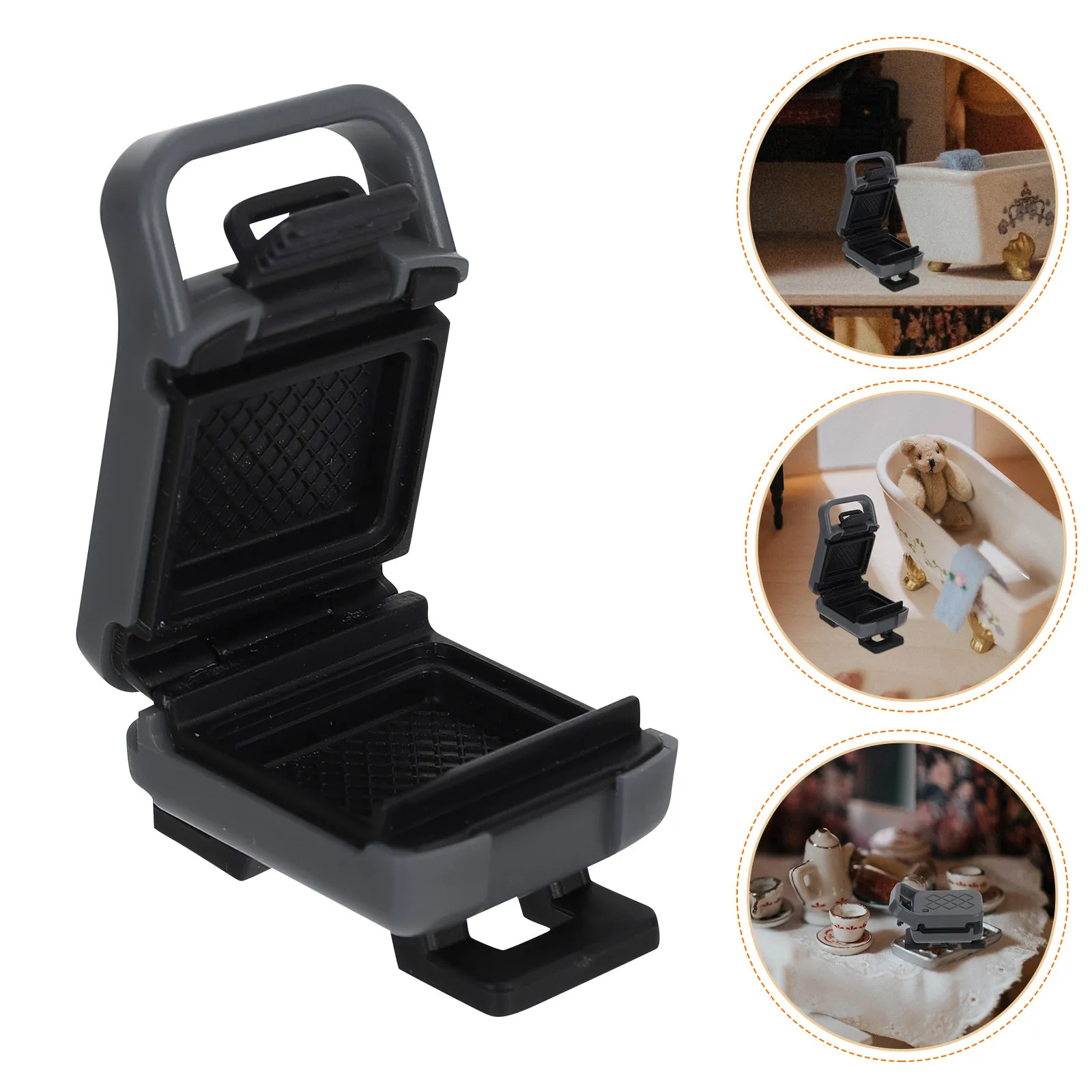 

Miniature Breakfast Maker Plastic Mini Waffle Maker Lightweight Break-Resistant Mini House Kitchen Decor Creative Pretend Play
