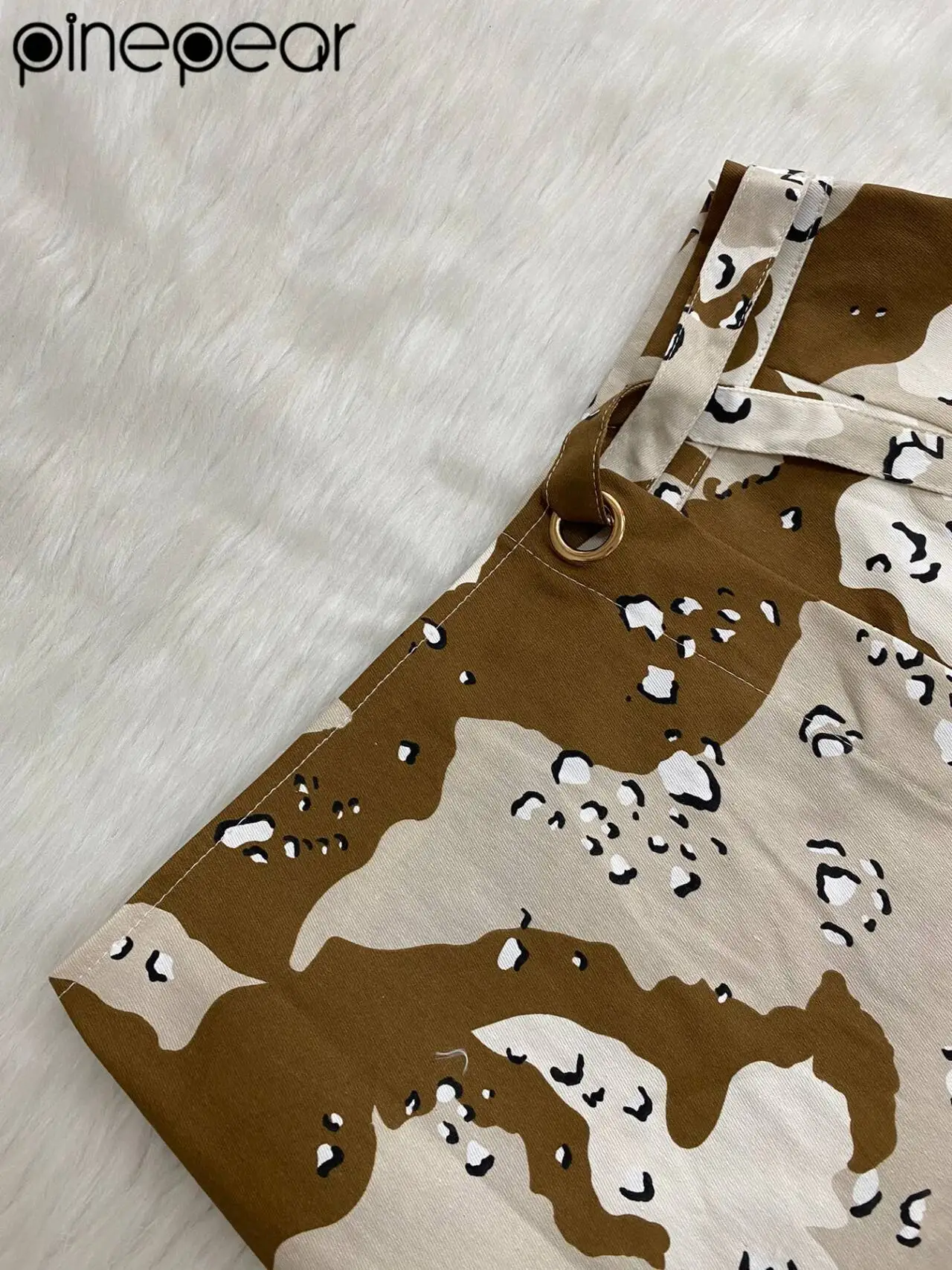 PinePear Damen-Camouflage-Shorts mit hoher Taille, schmale Passform, Camouflage-Cargo-Shorts, Röcke, lässig, Y2K, Streetwear, 2025, Sommer, kurze Hosen