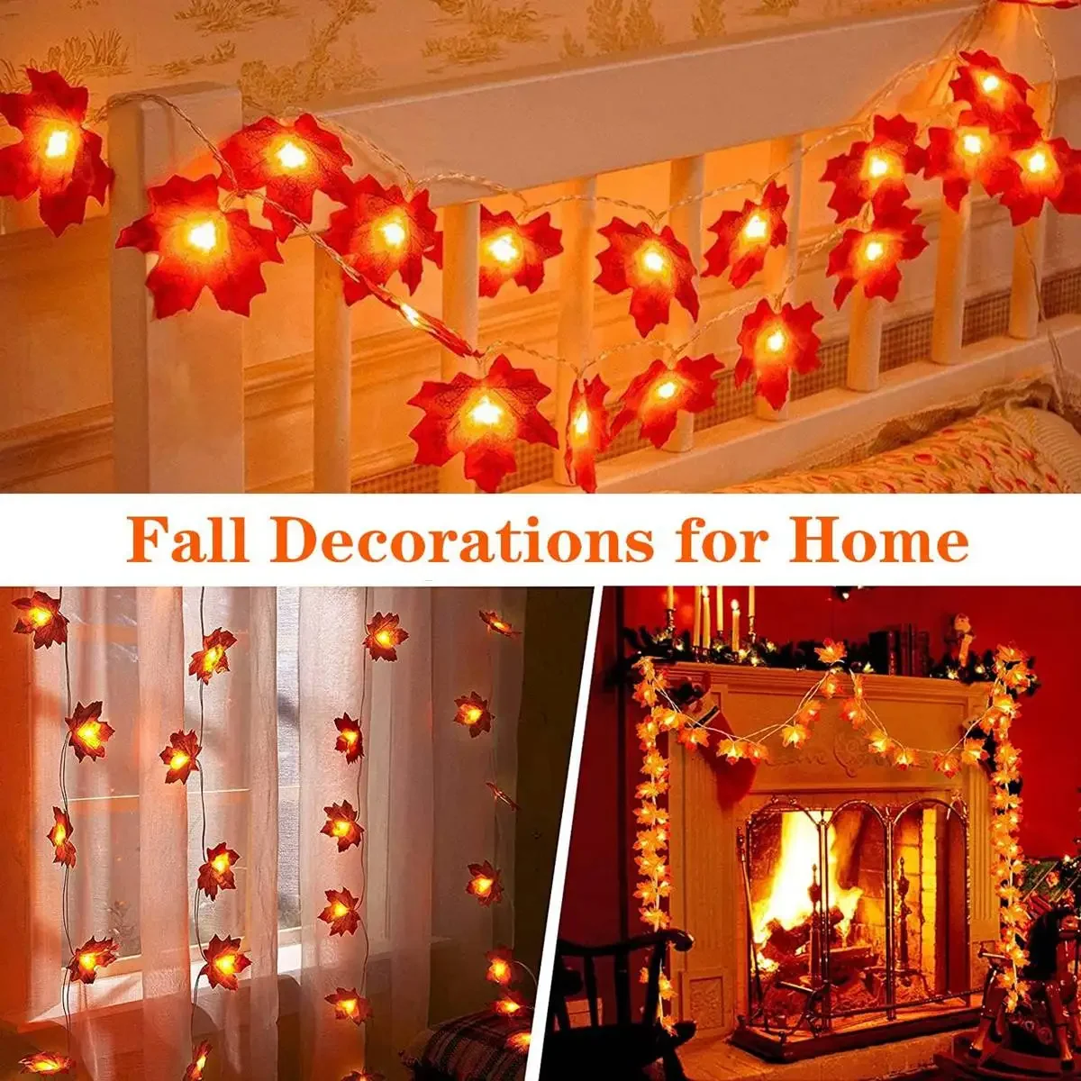 10/20 LEDS Maple Leaf String Lights USB/Battery Powered Fairy Lights for Home Party Holiday Arrangement Scene Outdoor Decoration Fairy Garden view 6