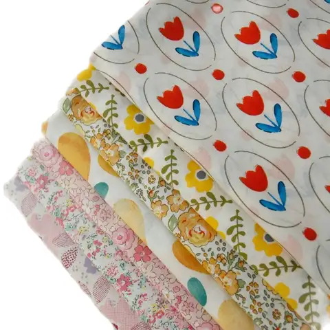 140x50cm 봄과 여름 작은 꽃 포플린 코튼 봉제 직물, 인형 의류 의류 만들기 수제 DIY 천