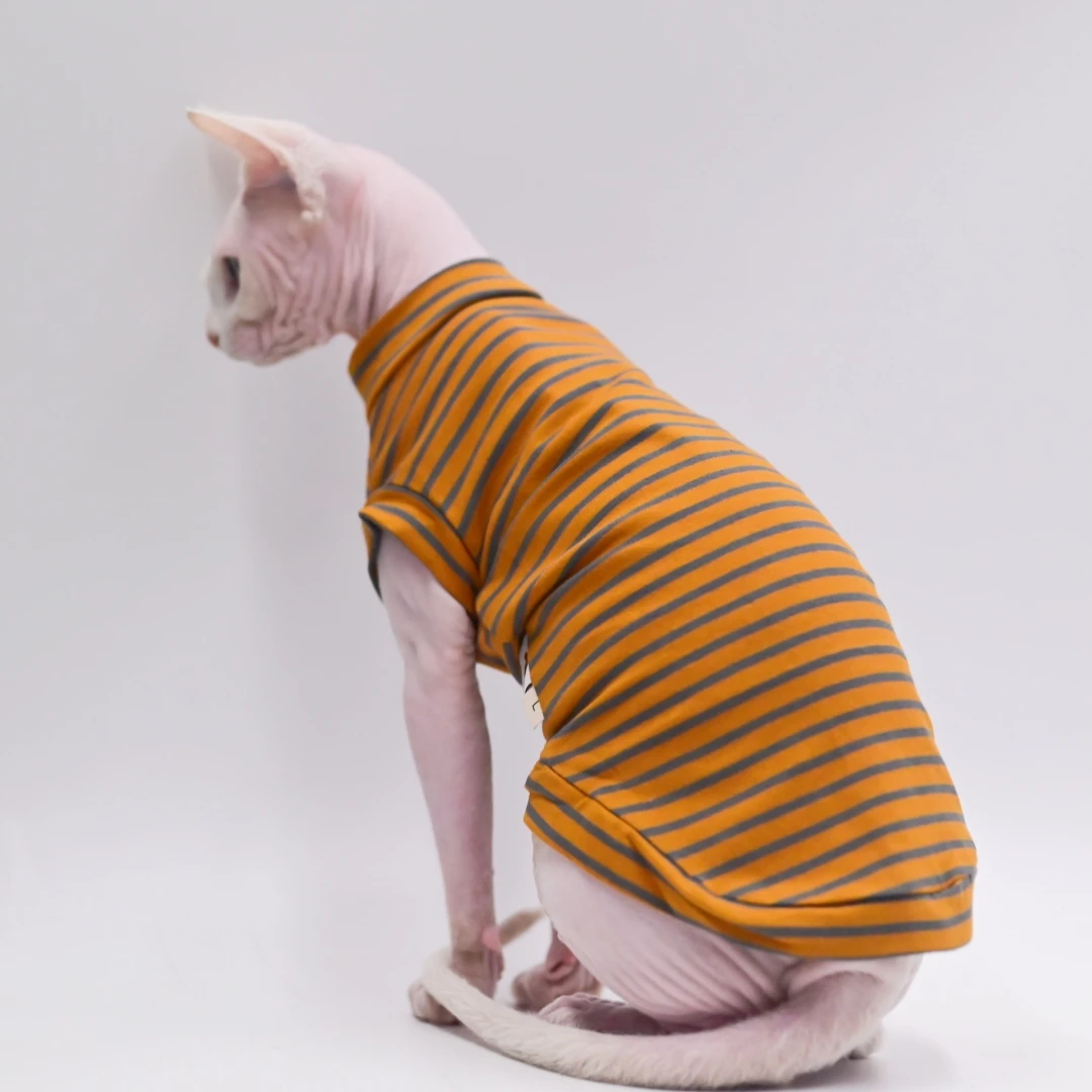 Haarlose Katzenkleidung, atmungsaktive Baumwolle, Sommer, dünne Katzenweste für Sphynx, Devon Rex, Cornish, kleine Katzen und Hunde