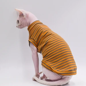 Hairless Cat Clothes Breathable Cotton Summer Thin Cat Vest for Sphynx,Devon Rex ,Cornish, Small Cats and Dogs 12 best sales cat vest - №11