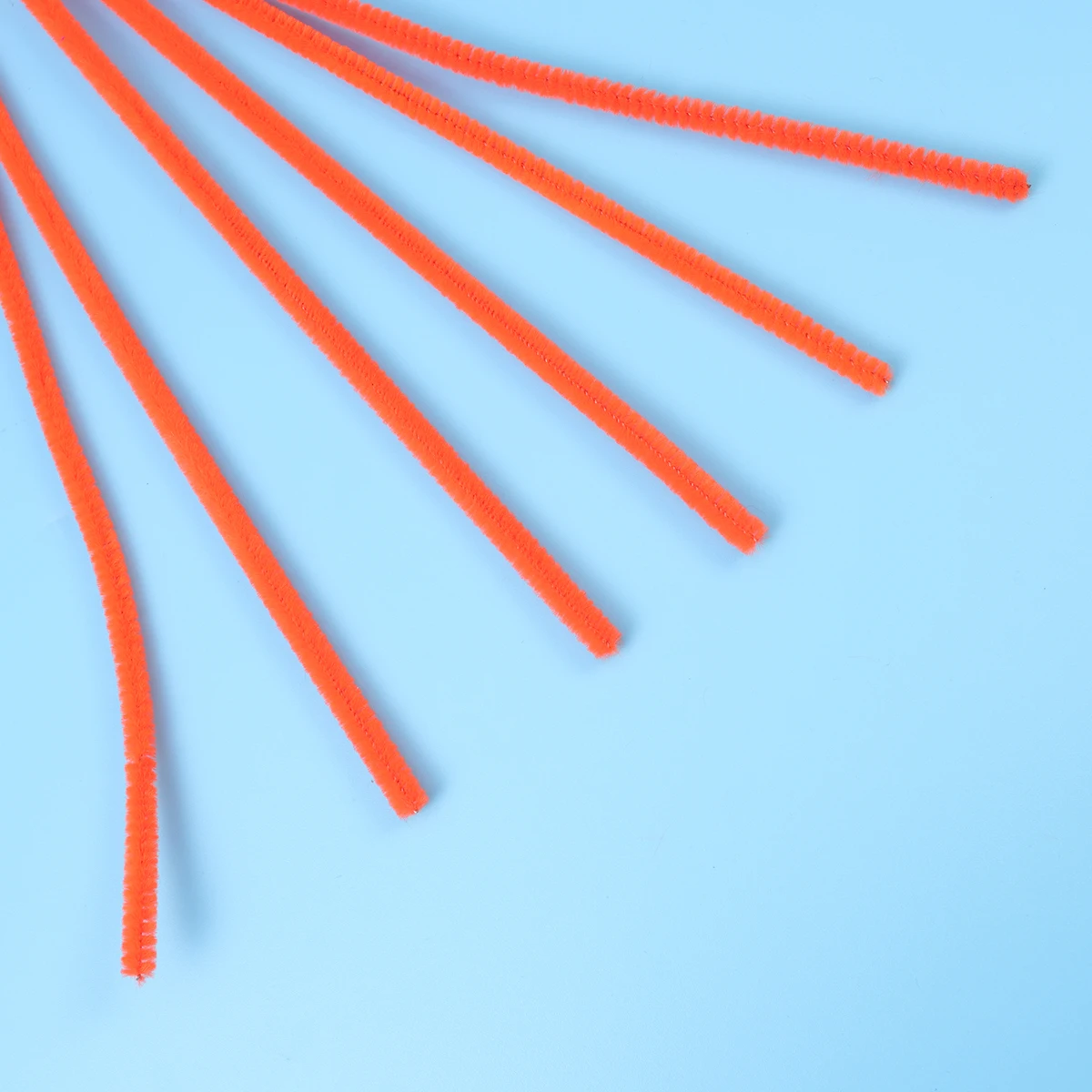 

100pcs Rods Diy Chenille Stems Sticks Bendable Soft Training Educational Orange Color