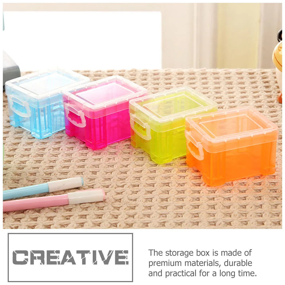 

4 Pcs Desktop Color Storage Box Child Clear Makeup Organizer Plastic Sundries Organizing Bin