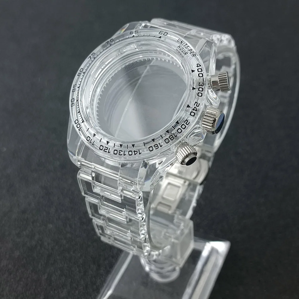 

Высококачественный прозрачный мужской корпус диаметром 39,5 мм, подходит для механизма VK63. Подходит для циферблата 29 мм, аксессуаров для прозрачных ремешков шириной 20 мм.