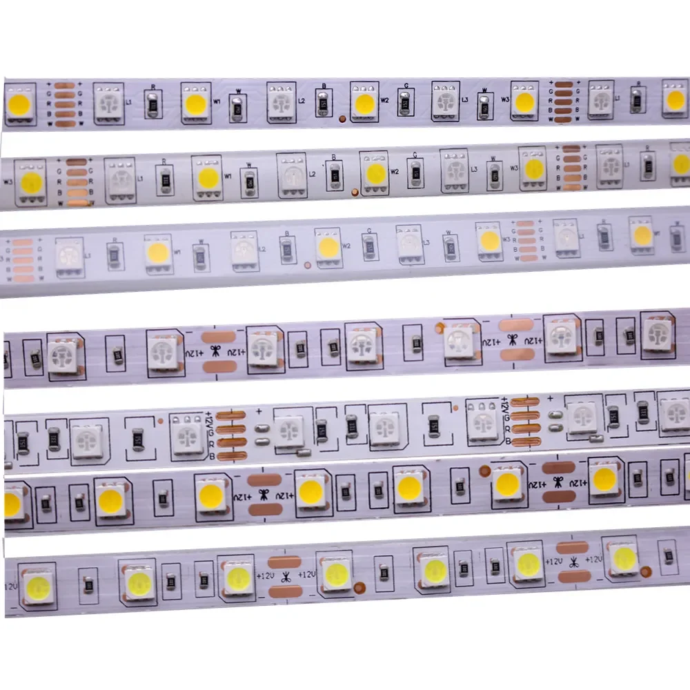 Bande lumineuse Flexible et étanche à 300LED, SMD 5050, rvb RGBW RGBWW, 5M, DC 12V 24V, Fita, néon, Monochrome