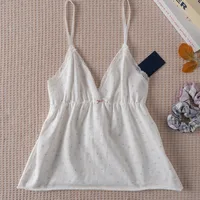 Floral Print Bow V Neck Camis Women Chic Lace Trim Sleeveless Slim Crop Tops Vest Sweet Casual Fashion Raw Hem Tank Top Y2k New - Image 5