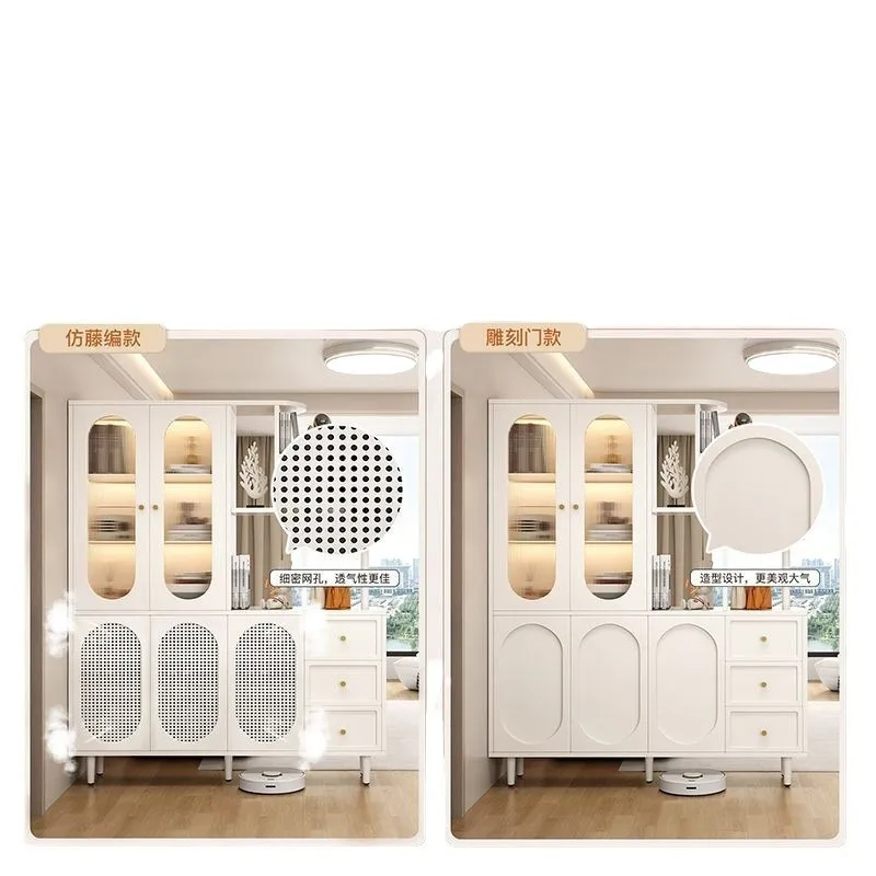 

Solid wood shoe cabinet Entry door against the wall Entrance cabinet Cream screen partition Living room cabinet