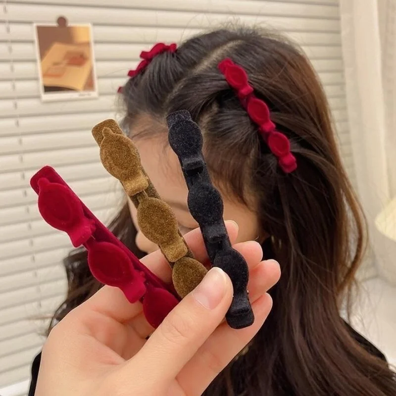 

Fashion Flocked Side Bangs Duckbill Hair Clip Double Bangs Barrettes Hairpin Hairgrips Women Girls Hair Accessories