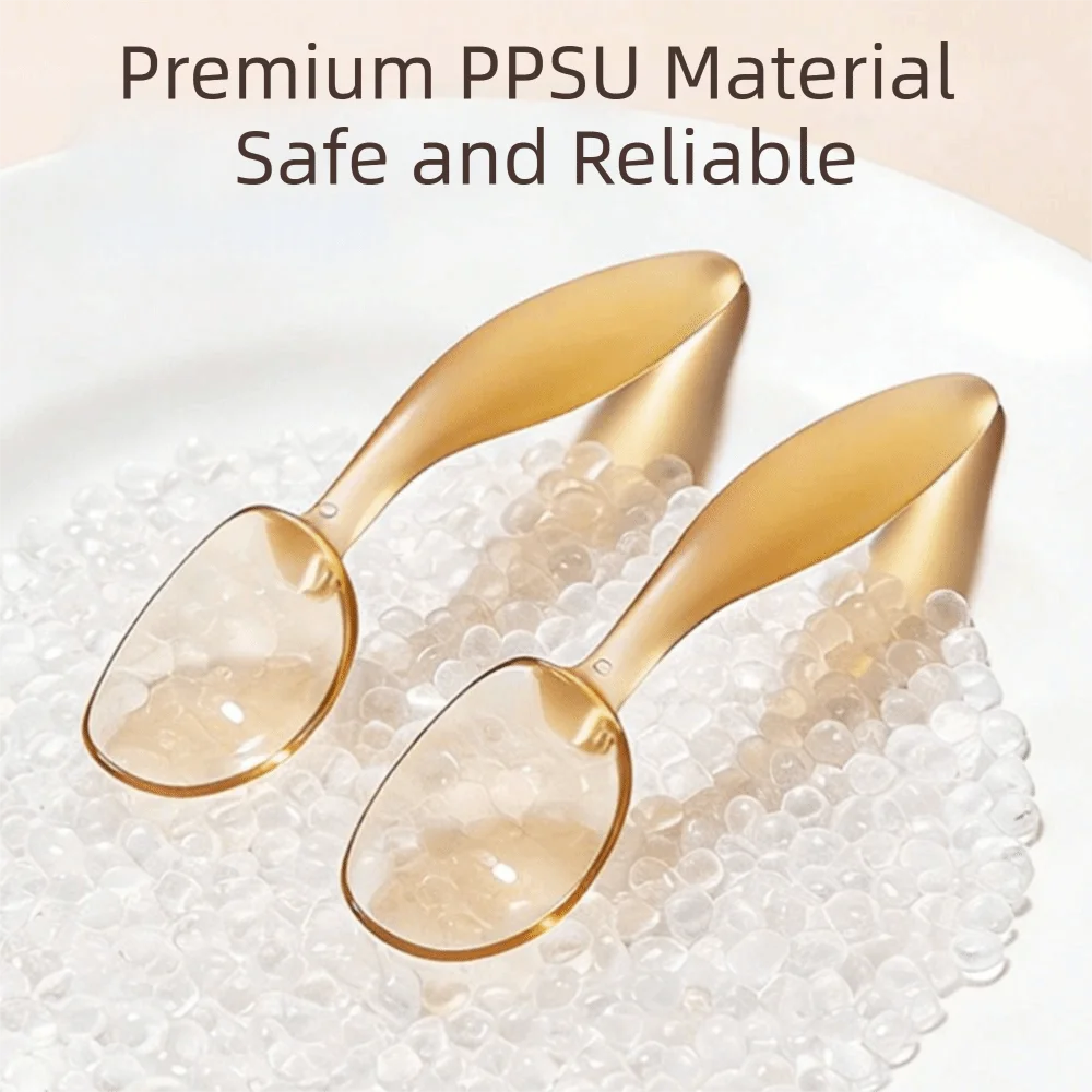 Silicone Food Spoon Short Handle Soft Spoon Learning To Eat Spoon High Temperature Resistance Easy To Clean Feeding Spoon