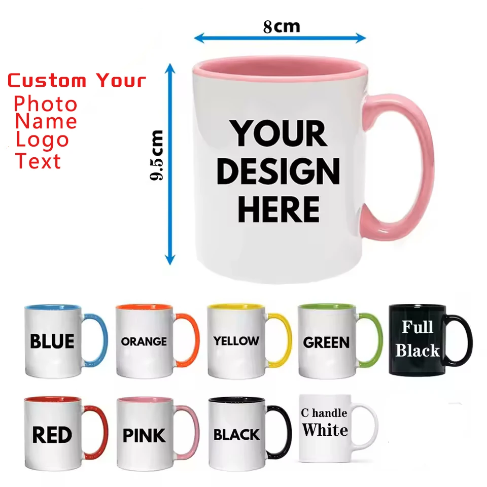 Taza Personalizada con tu Foto, Taza con Nombre, Logotipo o Texto Personalizado, Tazas de Café, Tazas de Té, Regalo Ideal para el Día de la Madre, el Día del Padre, Navidad y Año Nuevo