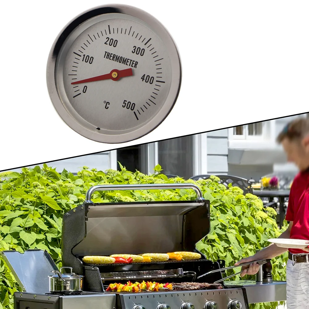 

Термометр биметаллический для гриля и барбекю, корпус из нержавеющей стали, биметаллическая датчиковая спираль, длина зонда 7 см