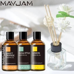 MAYJAM 3 Bottles Natural Essential Oil 30ml Aroma Oil For Aromatherapy Home/Office/Hotel /Car Air Freshener Sweet Orange Lemon