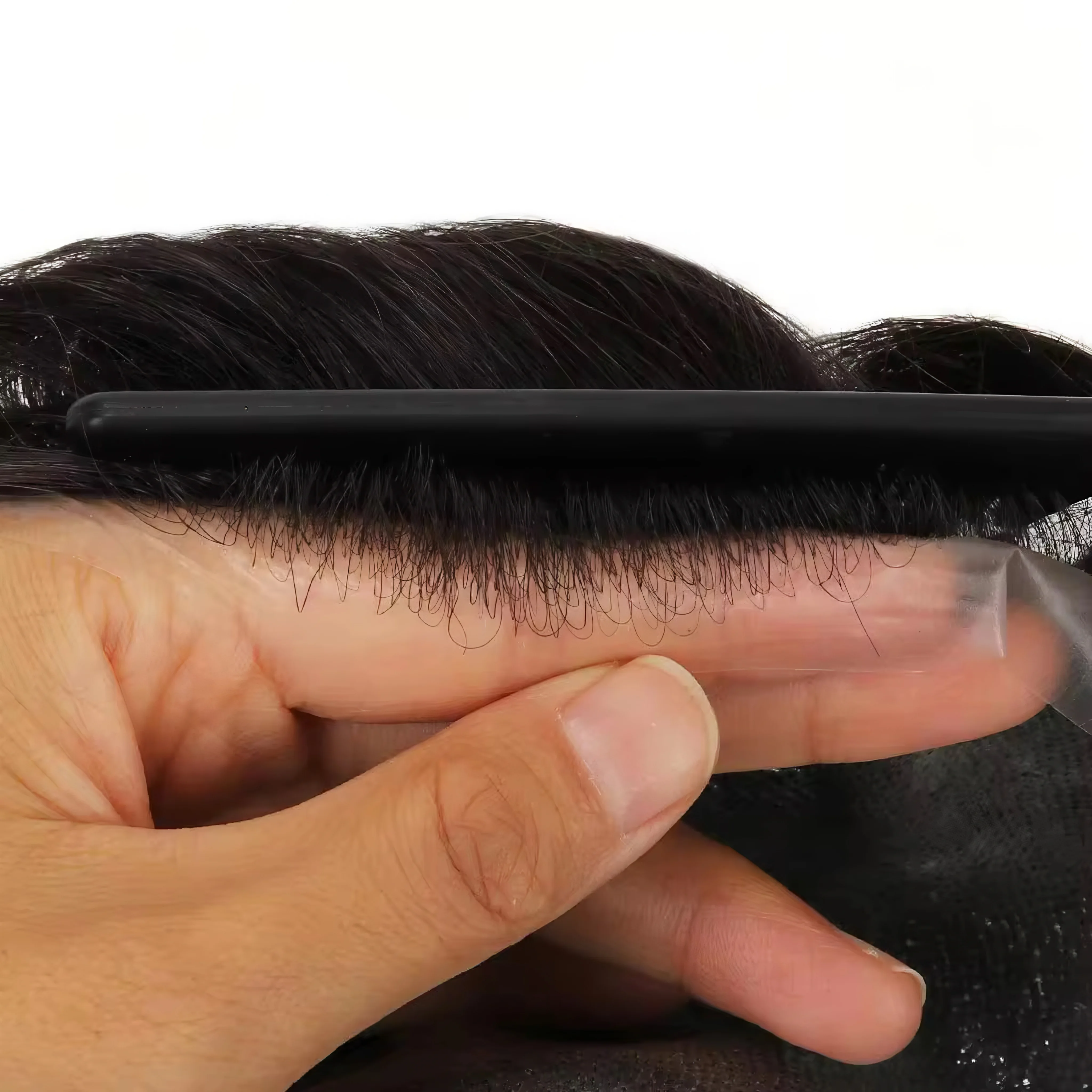 

Мужской парик с кружевной передней частью, отбеливающие узлы, капиллярные мужские волосы, полная кожа, искусственная основа, мужские парики, сменный блок, капиллярный протез