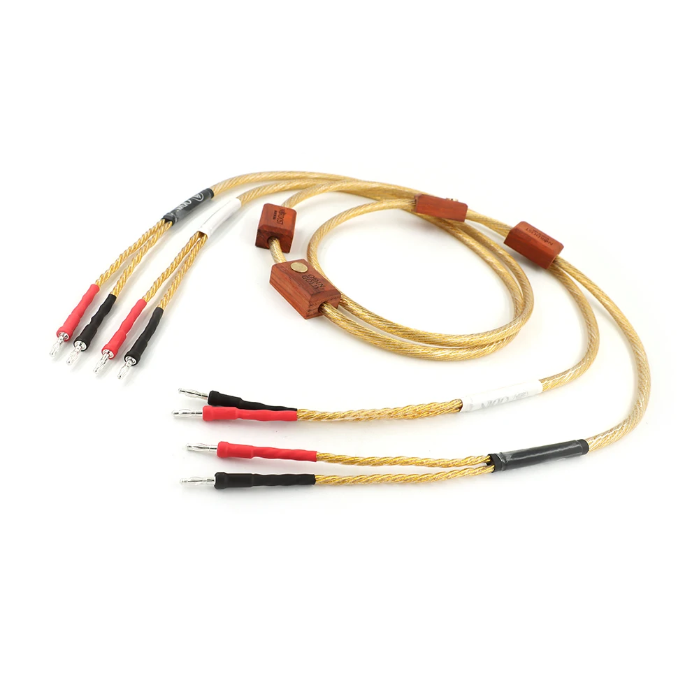 1 Pair Hifi Nordost ODIN Gold Banana To Banana Plug Biwire Electric Speaker Cable for amplifier CD LoudSpeaker Wire Audio Line