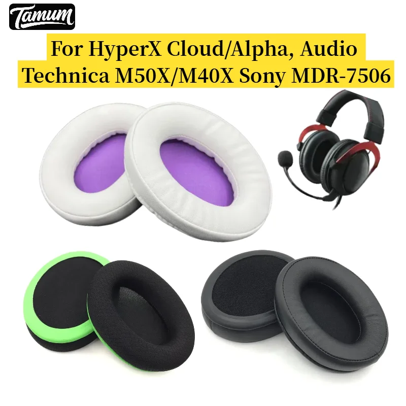 

For HyperX Cloud/Alpha, Audio Technica M50X/M40X Sony MDR-7506 Headphone comfortable Sponge Soft Foam Cushion Earpads