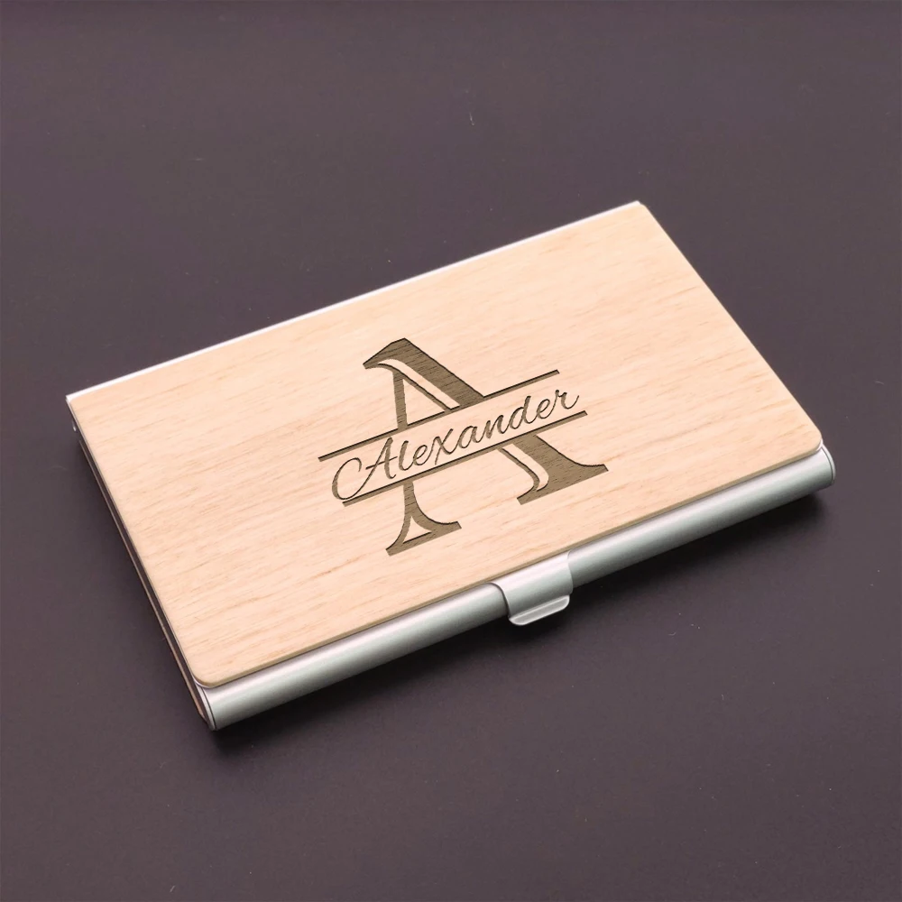 Ornement en bois couleur noyer foncé, personnalisable avec nom, excellent pour les fournitures de bureau, 1 pièce