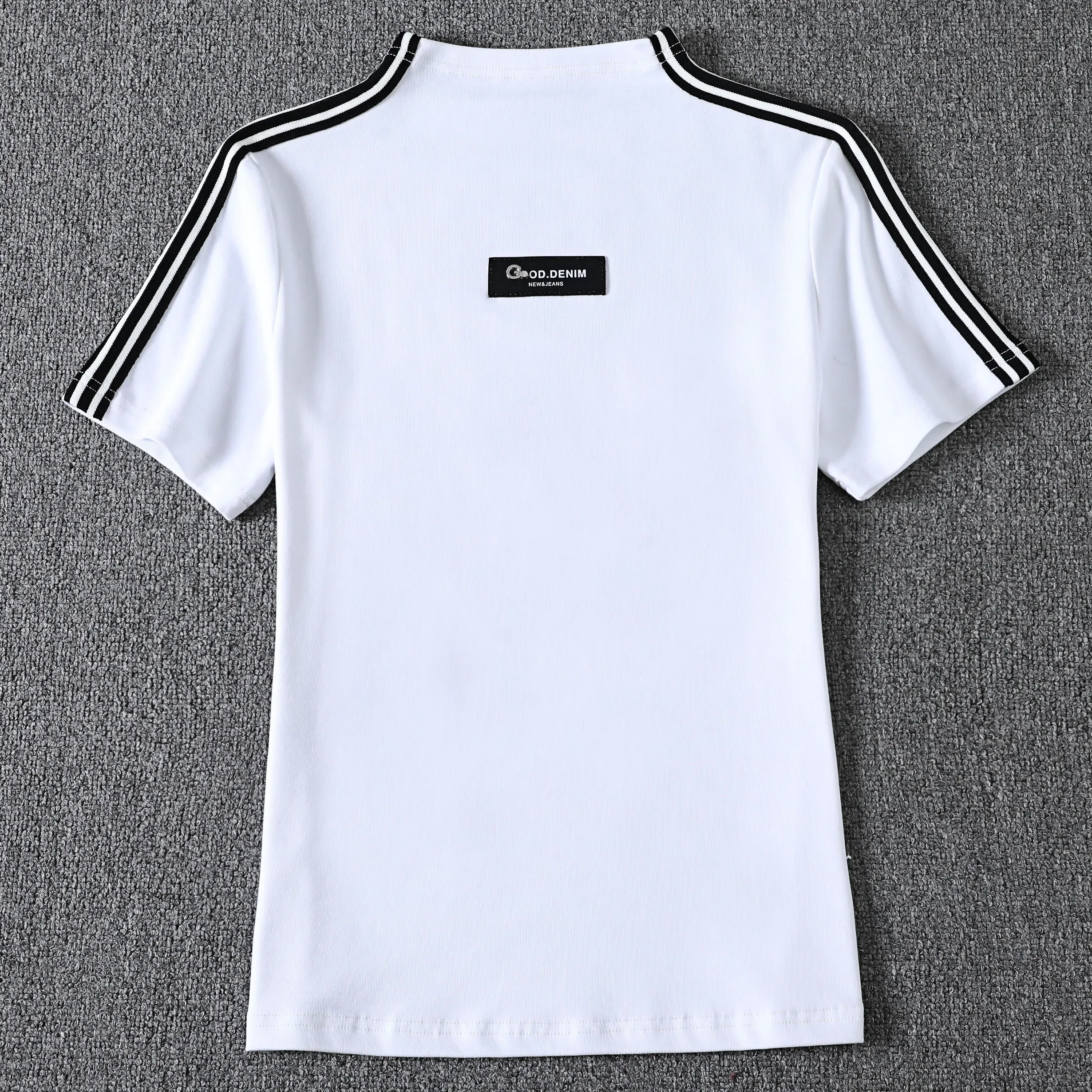 The new female half high collar short sleeve T-shirt cotton thin render unlined upper garment