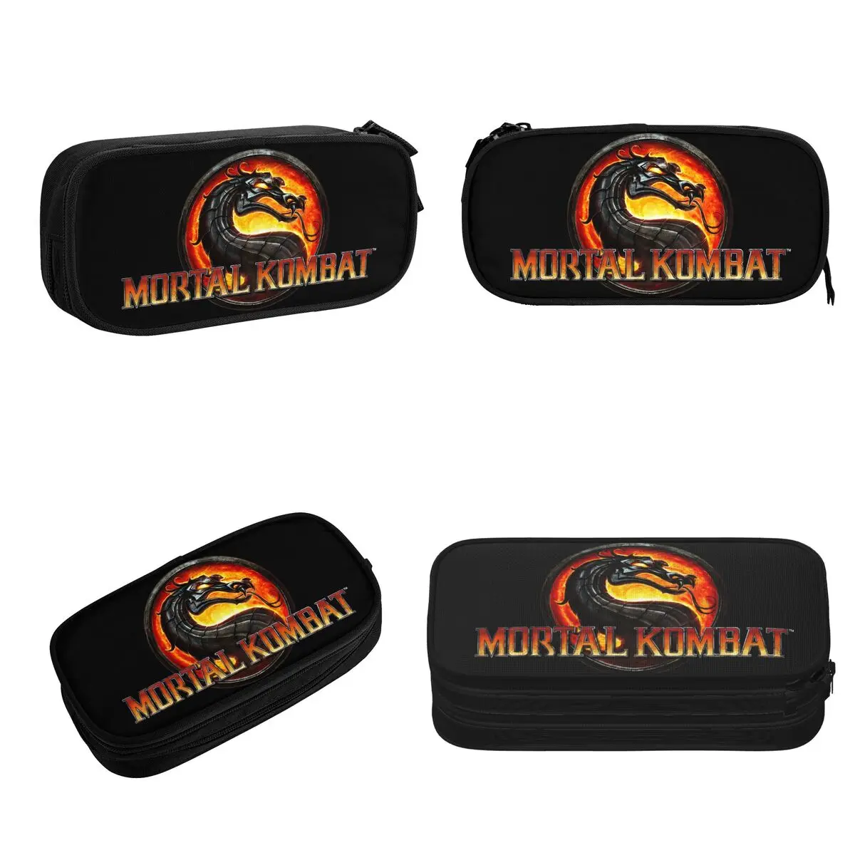 Mortal Kombat Logo Pencil Cases for Student School Pen Box Pencil Bag Large Capacity Pencil Pouch Pen Holder