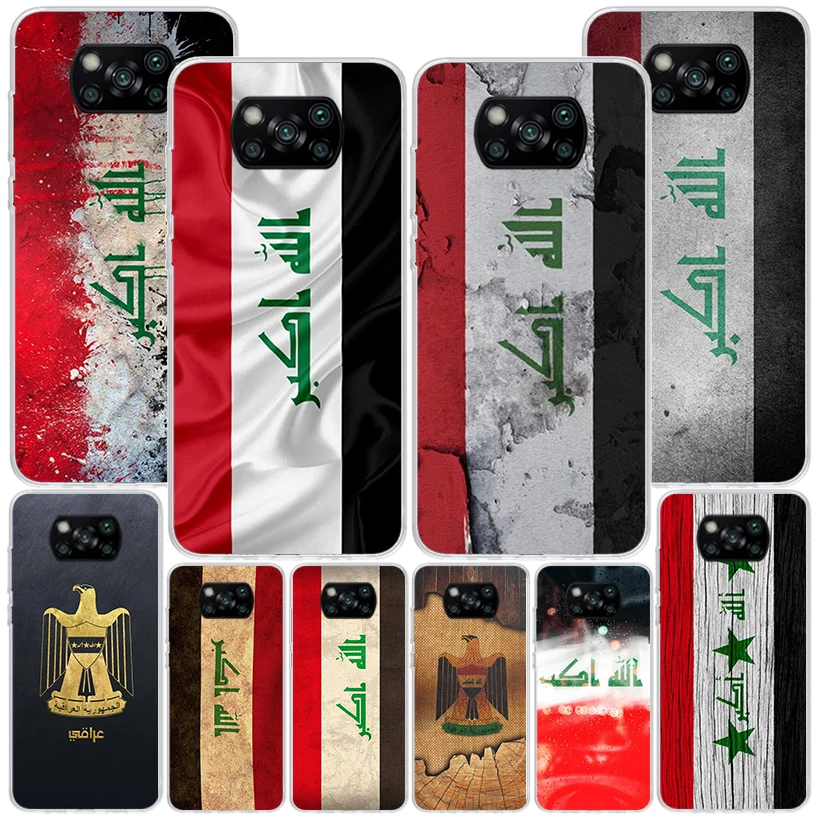 Iraqi Iraq National Flag Phnoe Case for Xiaomi Poco X5 Pro X4 Gt X3 Nfc M5S M4 M3 M2 F3 F2 F1 Mi Note 10 Lite A2 A3 Unique Cover